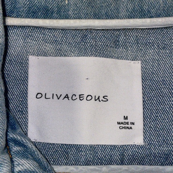 Anthropologie OLIVACEOUS Floral Embroidered Jean Jacket. Size Medium. Cotton. - Picture 10 of 13